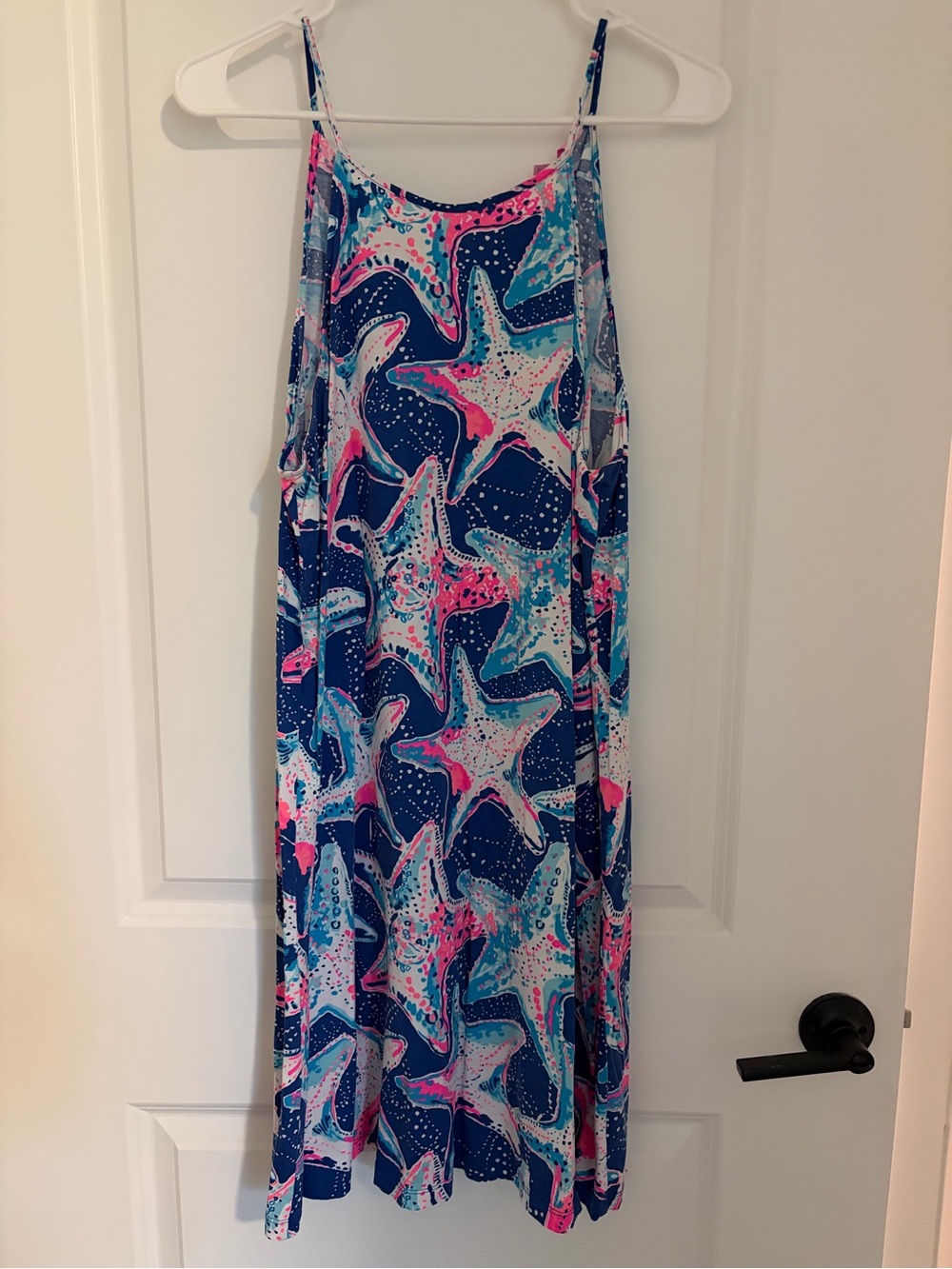 Lilly Pulitzer Navy Aqua Pink Starfish Maxi Dress